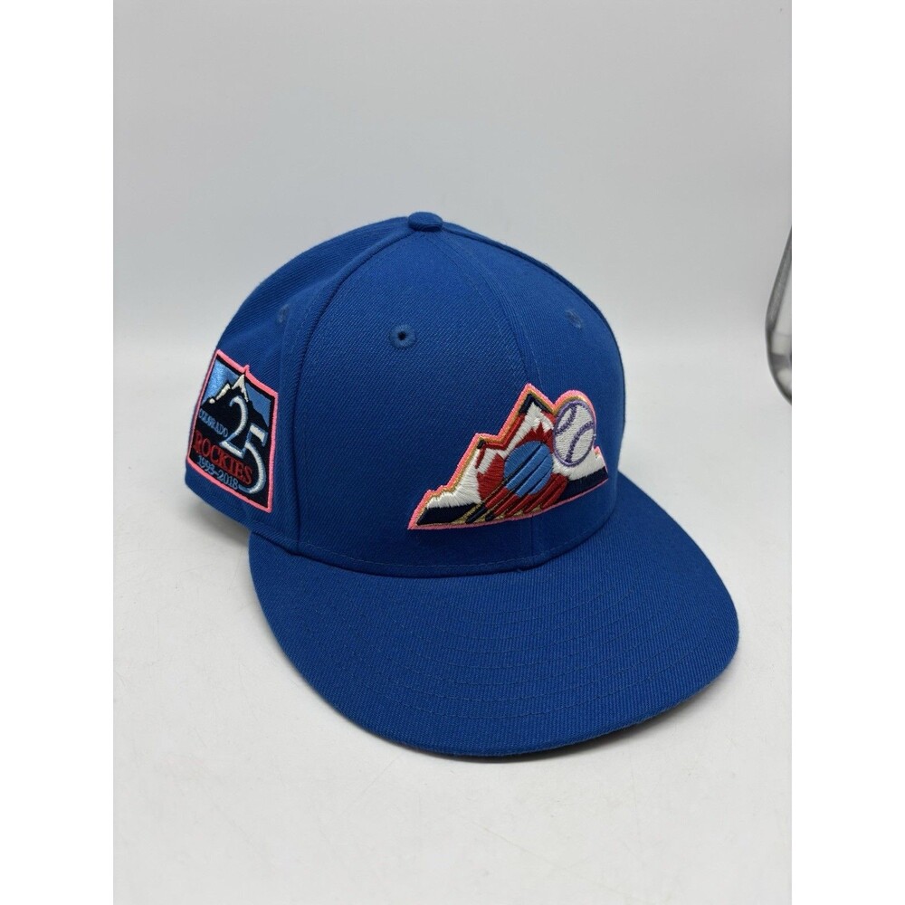 New Era Colorado Rockies 25th Anniversary 59FIFTY Cap Blue Pink 7 1/4 MLB